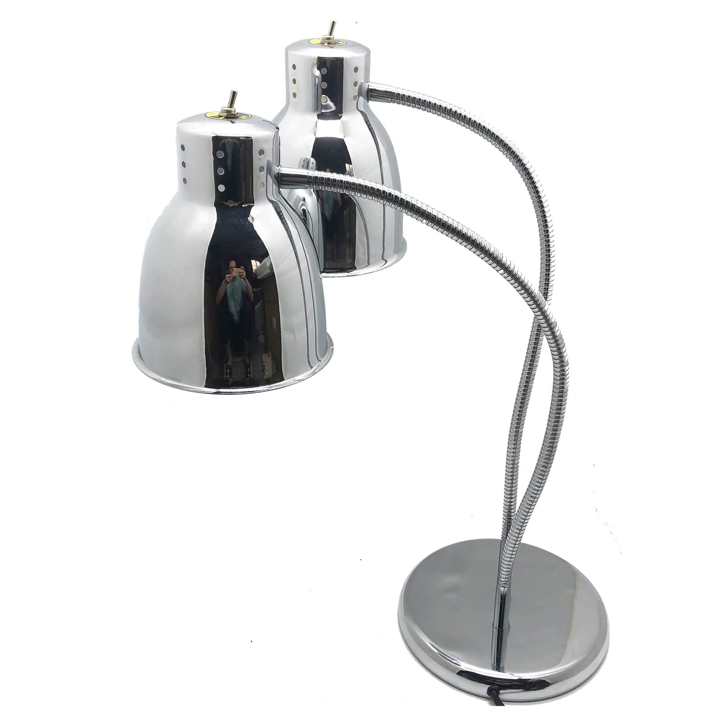 KOUWO Food Heat Lamps with Dual 250w Bulbs Food Warmer Lights Food Heating Warmer Lamp Restaurant Kitchen Buffet Warmer Table (Double Head)