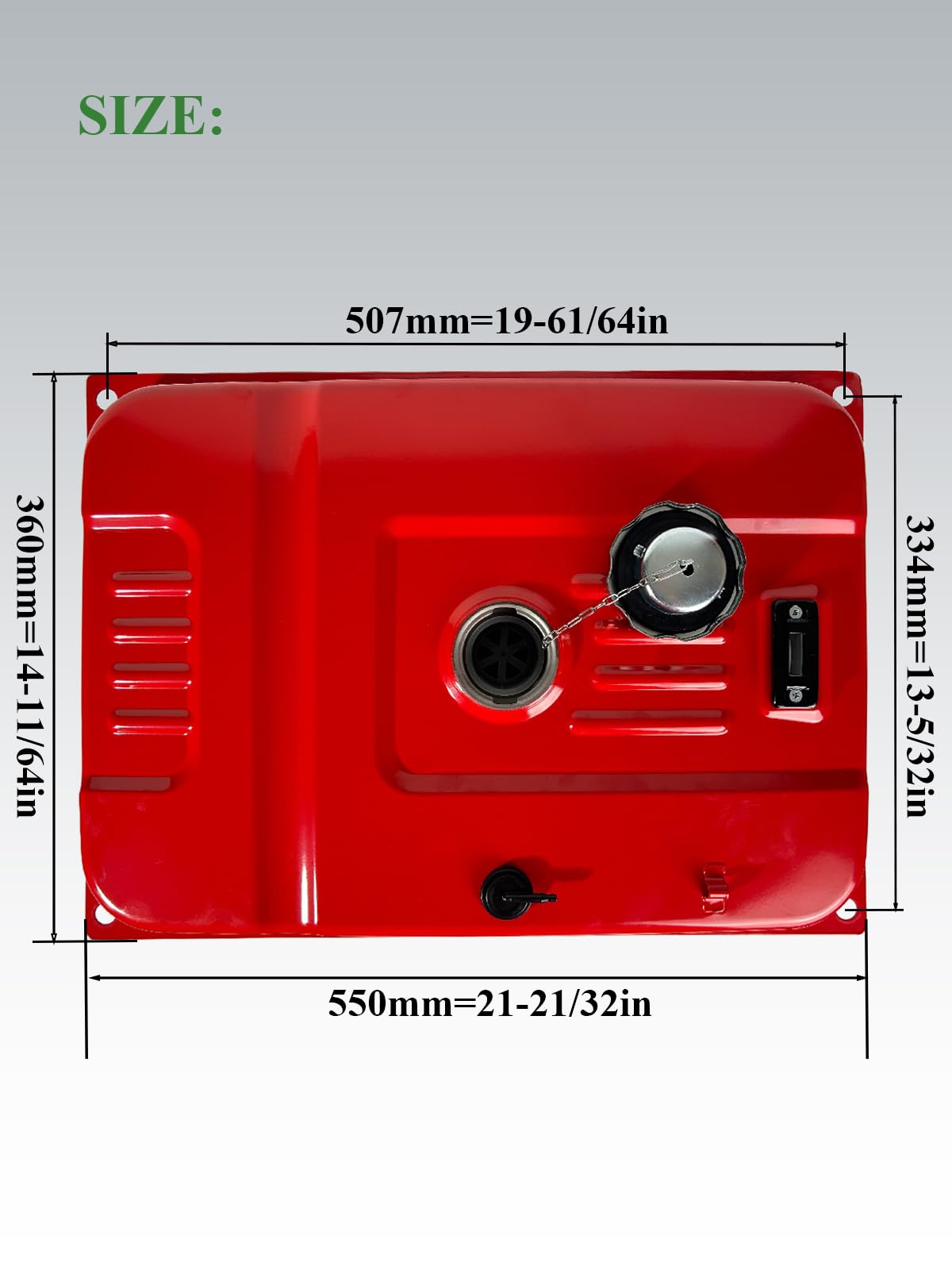 YAMAKATO ≈19.5x13.5" Generator Gas Fuel Tank for Predator 4375 Honda EC2500 Wen 3500 power pro and Clone etc. 196cc 212cc 208cc 224cc 6.5hp 3200 4500 and More（5 gallons）