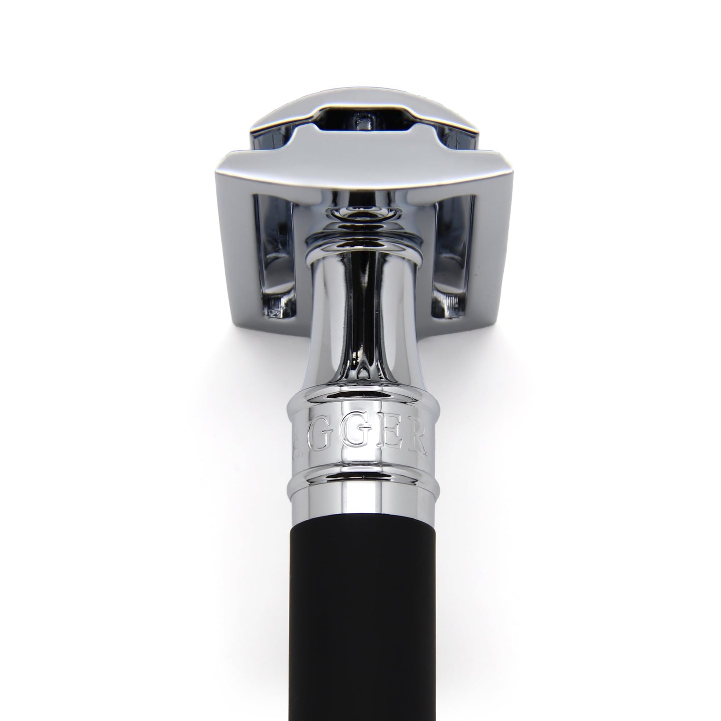 Edwin Jagger DES86RCBLAMZ Short Handled Classic Double Edge Manual Eco-Friendly and Reusable Safety Razor for Men and Women for Shaving Cream or Soap Fits All DE Razor Blades (Black Rubber Coated)