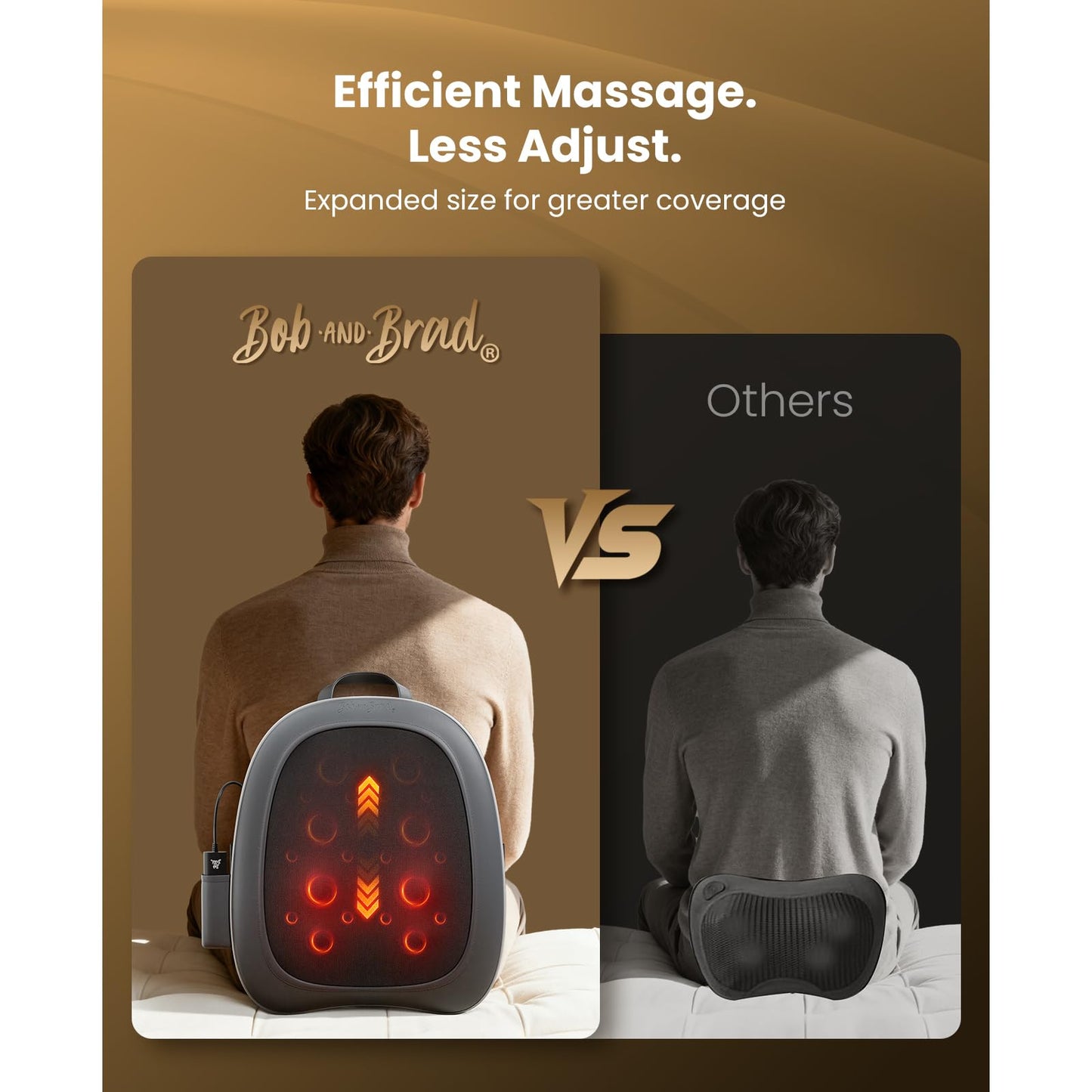 BOB AND BRAD Back Massager for Pain Relief Deep Tissue, FSA EZBack Pro Corded 4D Kneading Shiatsu Back Massager with Heat, HSA Eligible Up and Down Rolling Massage at Office Home, Gift for Man