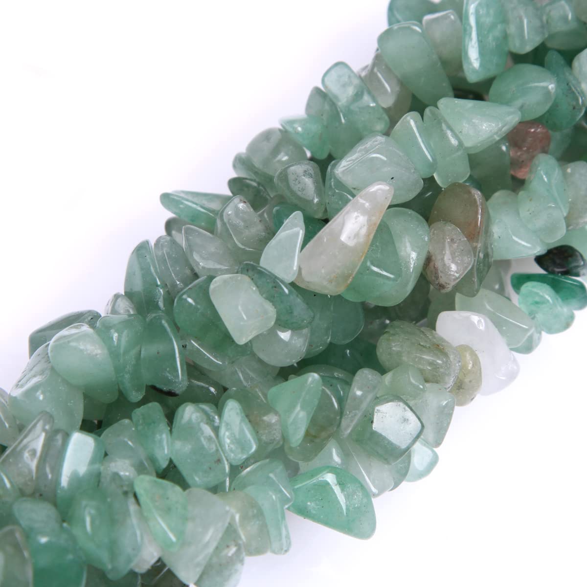 HAAMIIQII 5-8mm Natural Green Aventurine Chips Beads Irregular Chip Stones Loose Gemstone Energy Healing Beads for Jewelry Making Strand 30 Inch