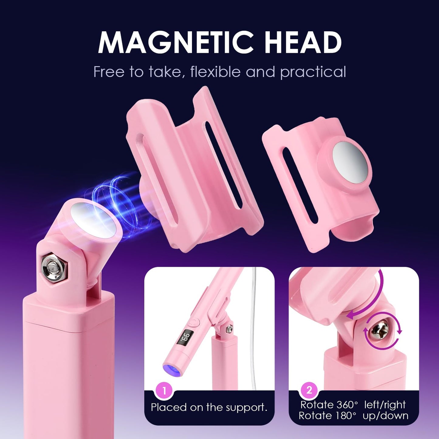 Mini UV Light for Nails,Pink Portable Small Handheld UV Light for Gel Nails,Cordless Rechargeable Flash Cure Lamp,Squish Pen Gel Lamp with Stand for Home/Manicure/Salon,Nail Supplies/Tools/Accessories