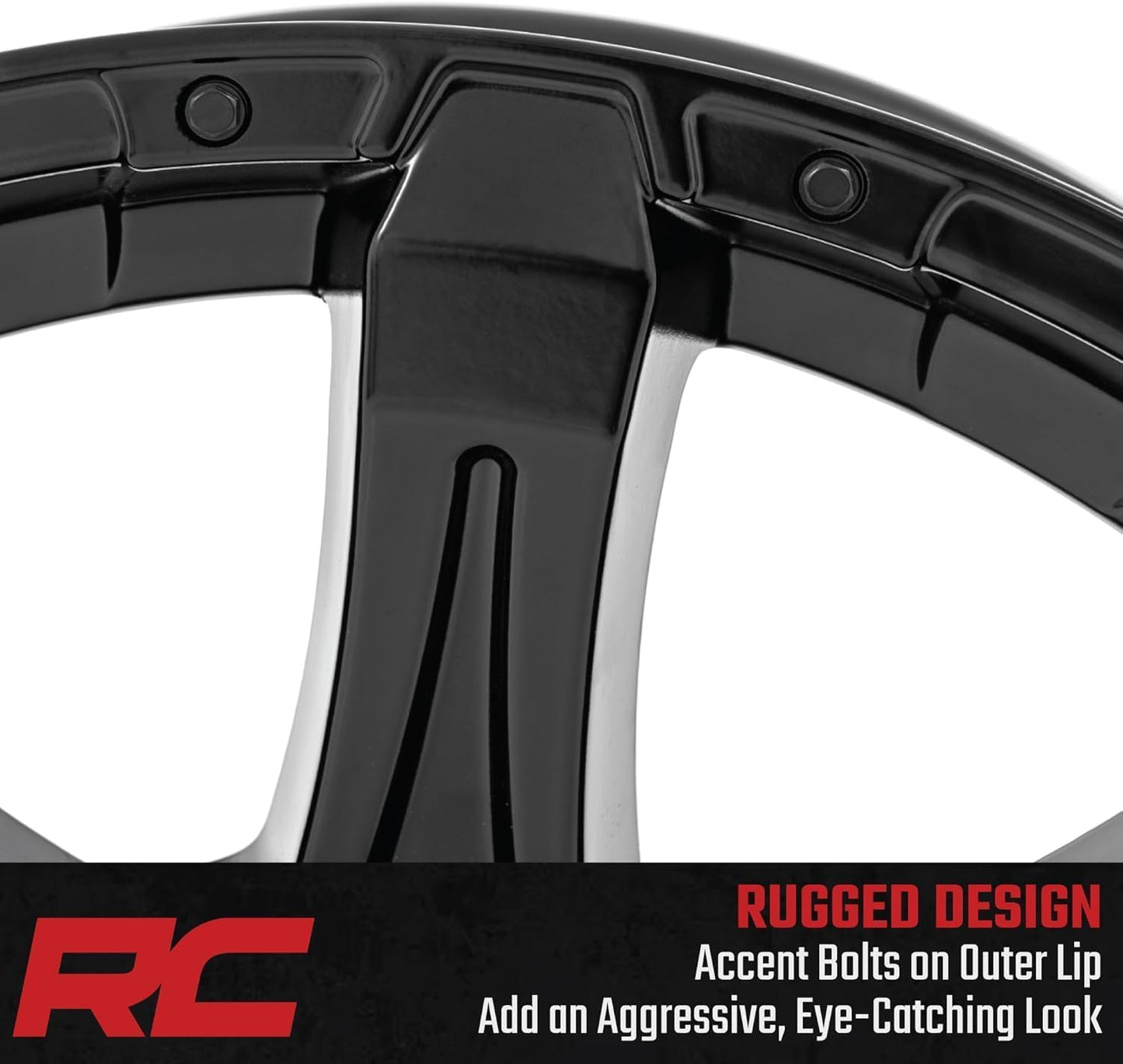 Rough Country 81 Series 20x9 Wheel - 6x5.5" Bolt Pattern, 0mm Offset, One-Piece Aluminum, Semi-Gloss Black Off-Road RIm for Trucks, Jeeps, SUV