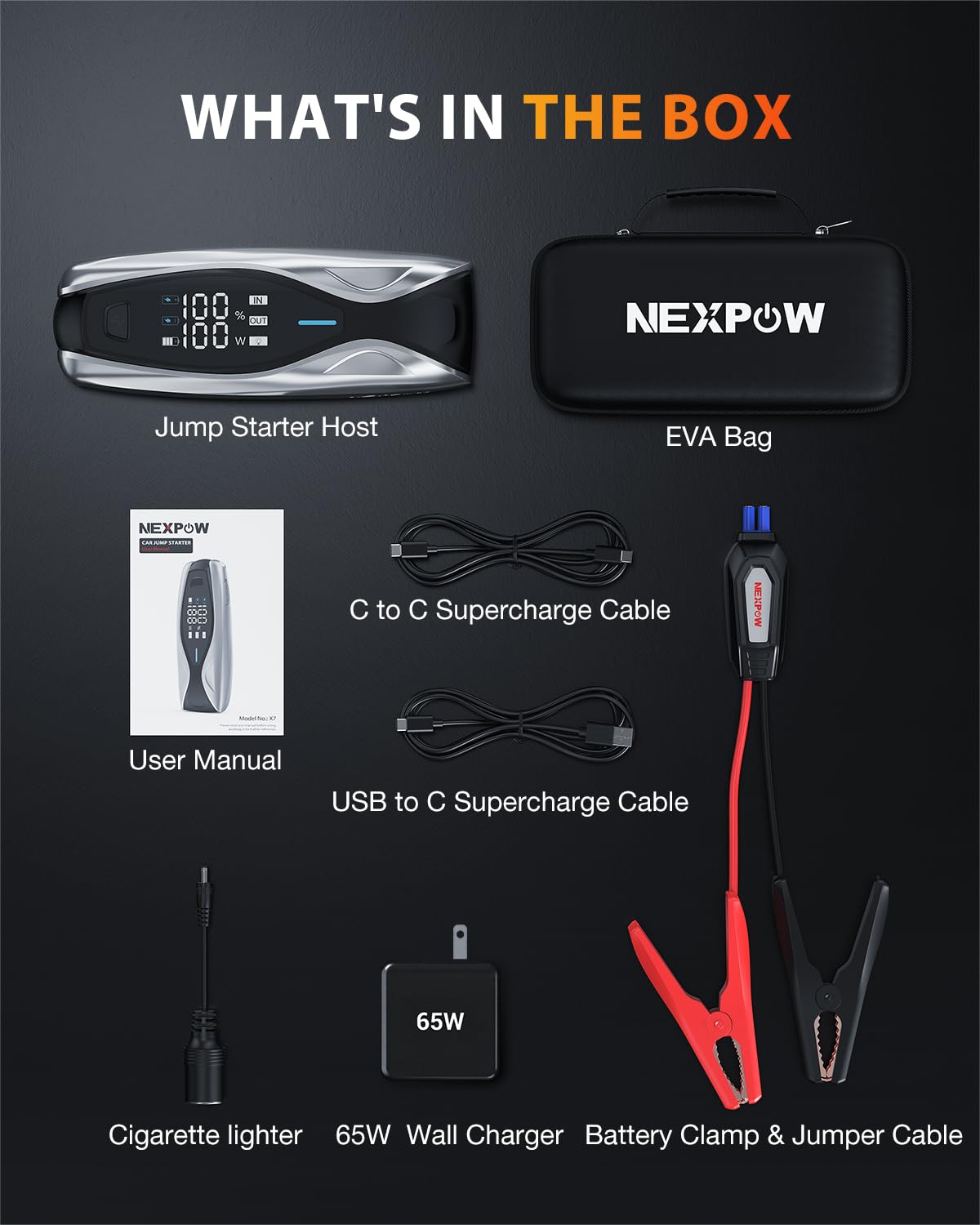NEXPOW X7 10000A Jump Starter & NP19PRO Tire Inflator Portable Air Compressor
