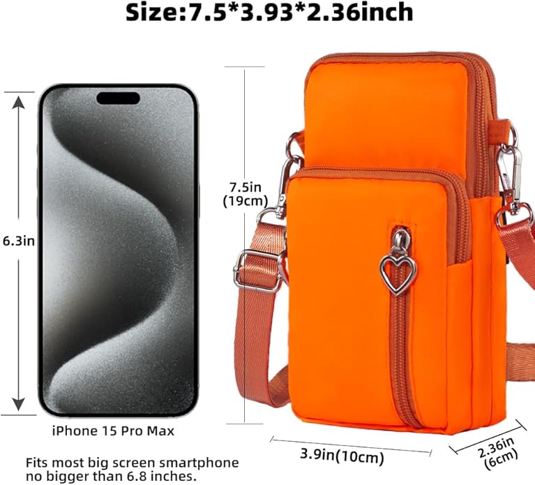 JANKS Small Crossbody Bag for Women - Mini Phone Purses with Crossbody Strap and Wallet - Nylon Arm Bag