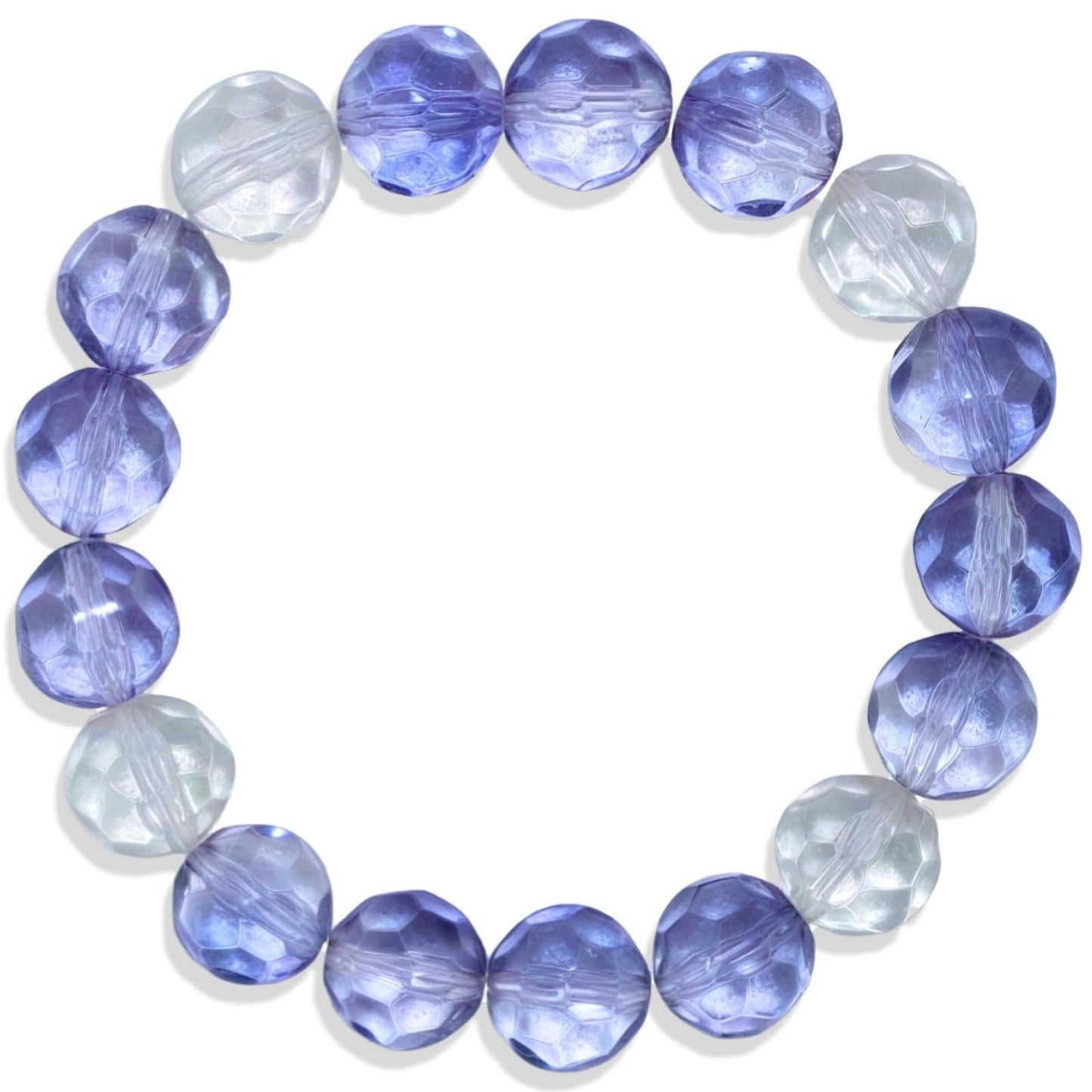 Iridescent Beads Healing Bracelet - Calming Chakra Quartz for Anxiety Relief & Stress Reduction, Yoga Jewelry Gift for Men Women (07 Ink Purple Healing Bracelet)