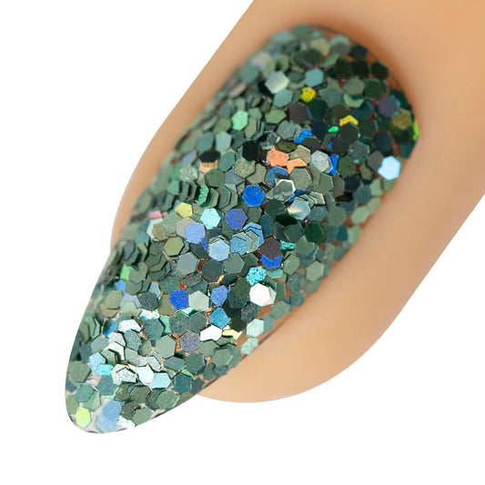 Young Nails Art Glitters - Premium Loose Nail Glitter Powder for Acrylic Nails & Gel Nails, Nail Sequins, Nail Sparkles, Nail Art Powder, Fine & Chunky Glitter, Durable, Forest Bather, 1 oz