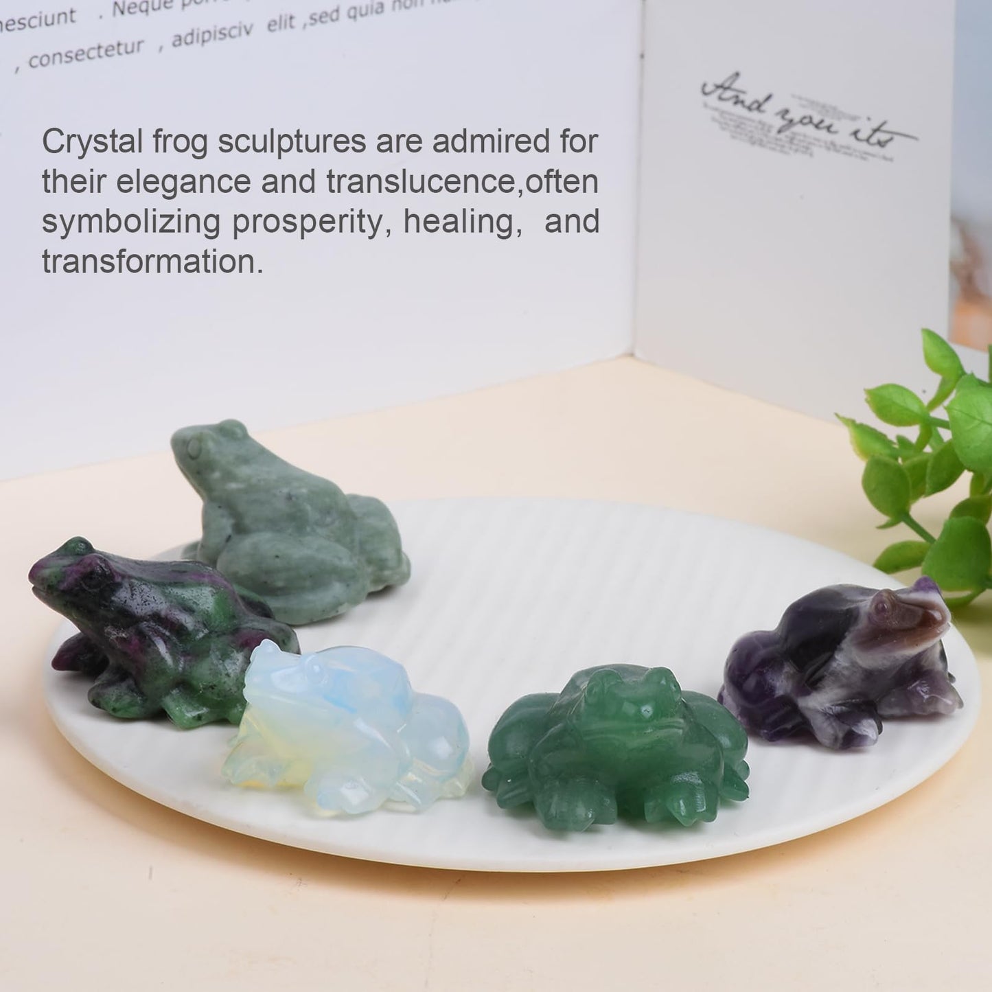 QLRSUXN 2 Inch Fluorite Frog Crystal Figurine,Frog Gifts Healing Crystal Decor，Frog Garden Statue Stone Energy Gemstones, in Bedroom Office Christmas Meditation Gifts Aquarium Decoration
