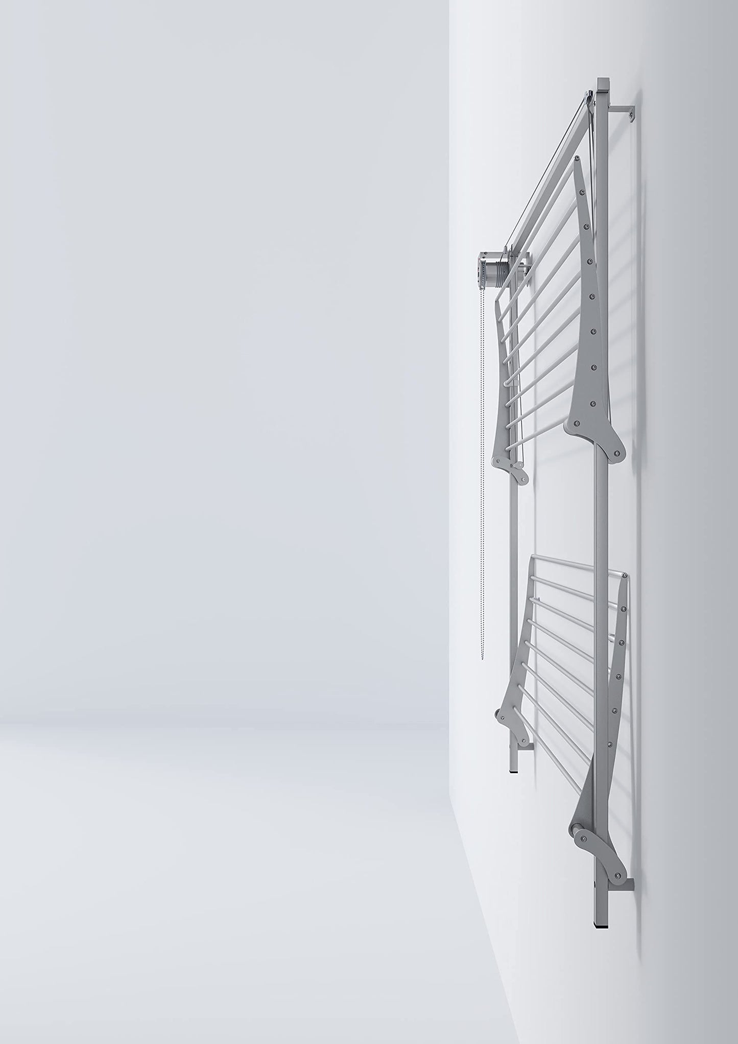 foxydry Wall Plus, Wall Mounted Drying Rack, Wall Clothesline, Laundry Drying Rack Foldable and Suspended Clothesline in Aluminium and Steel