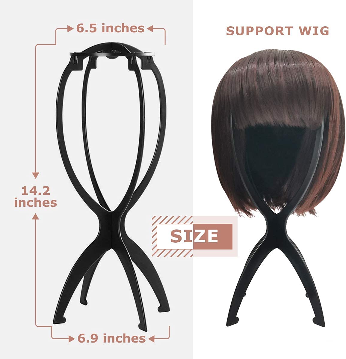 Dreamlover Wig Stand, Wig Head Stand for Wigs, Purple, 3 Packs