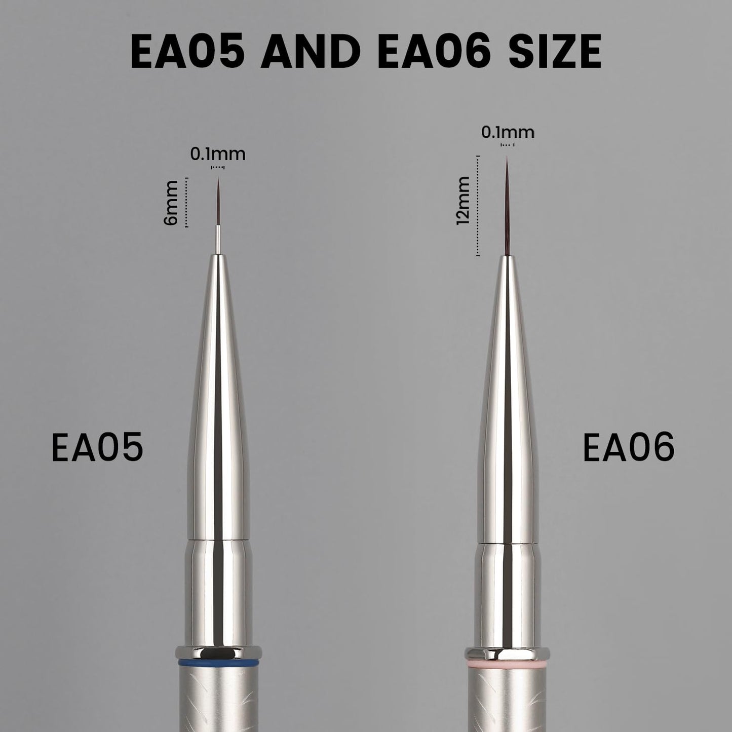 YOKEFELLOW EliteAlly Nail Art Liner Brushes,6mm Detail Liner Brush For Nail Art Painting Manicure Design Professional Nail Art Tool(EA05 LINER-S)