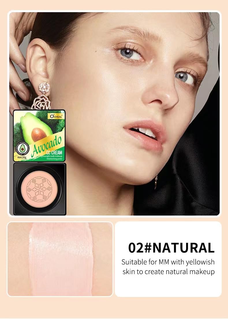 Mushroom Head Air Cushion BB Cream Foundation Cream for Face Makeup Concealer Cushion for Face Comestics Make Up Cushion Compact Natural