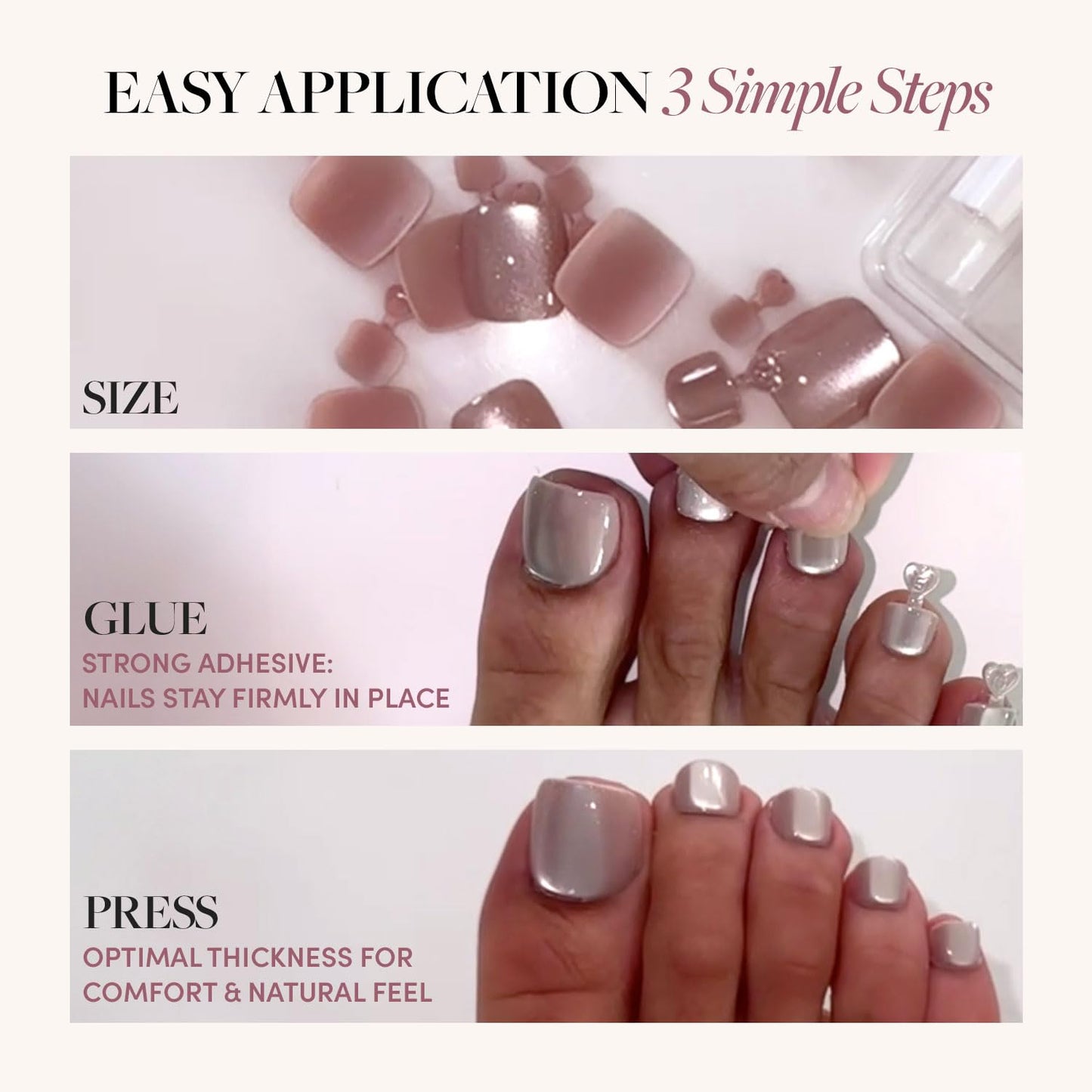 Glamnetic Press-On Nails Bundle - Azure Blue & Hailey | Bright Blue Short Round Fake Nails | Glazed Short Almond False Nails | Reusable, Salon-Quality Nail Kits