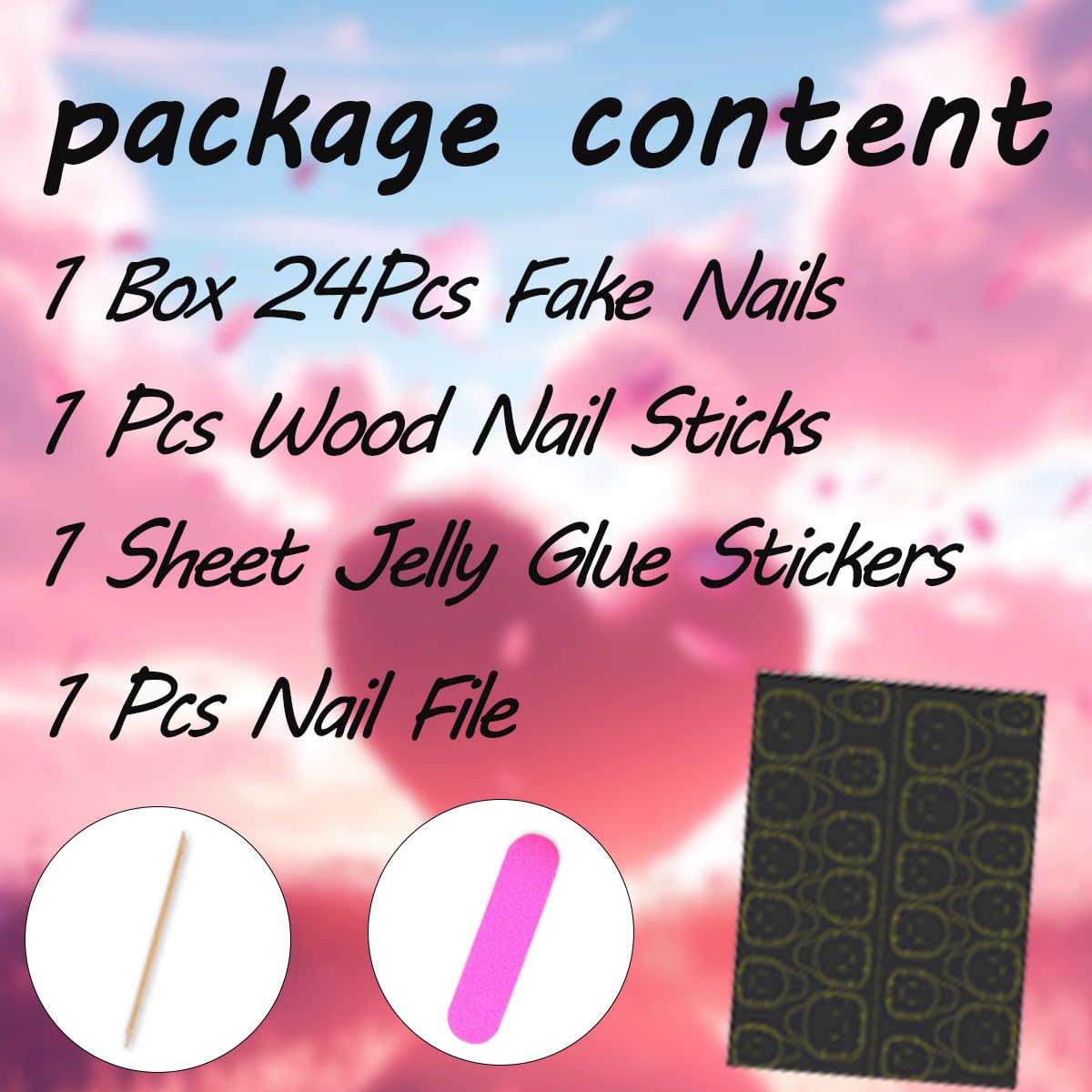 30Pcs Red Heart Press on Nails Medium Almond French Tip Fake Nails with Cute Openwork Bow Cherry Designs Sexy Lips Full Cover Acrylic Stick on Nail Romantic Valentines False Nails for Women DIY Kit