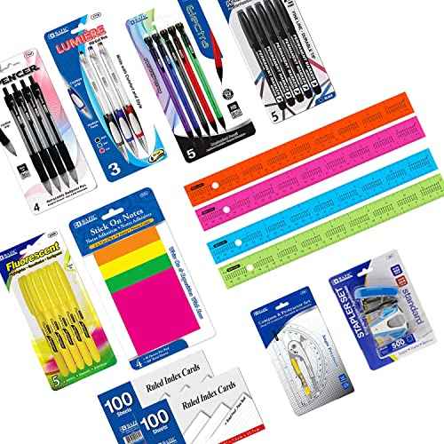 OMURA Learning | Primary Back-to-School Supply Box for All-in-One Student Essentials Set | Composition Book Ruler | Ideal School Supplies Gift | 70 Count