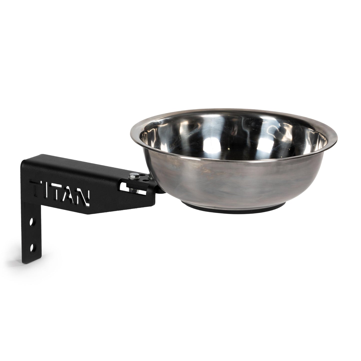 Titan Mounted Rack-Mounted Chalk Bowl Fits T-3 or X-3 Series Power Racks, 14" Stainless Steel Bowl"