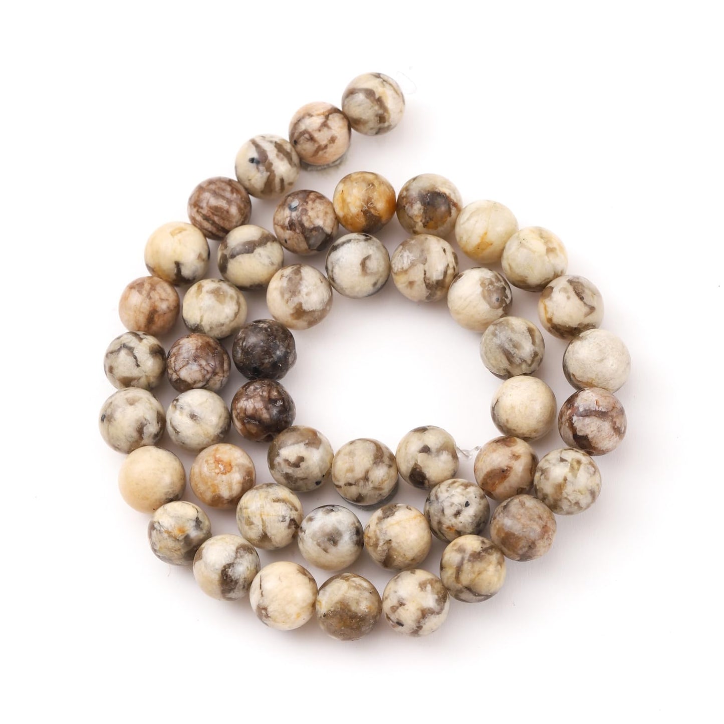 8mm 45pcs DIY Natural Feldspar Stone Beads Round Healing Crystal Gemstone Loose Beads for Jewelry Making Handmade Bracelet Necklace