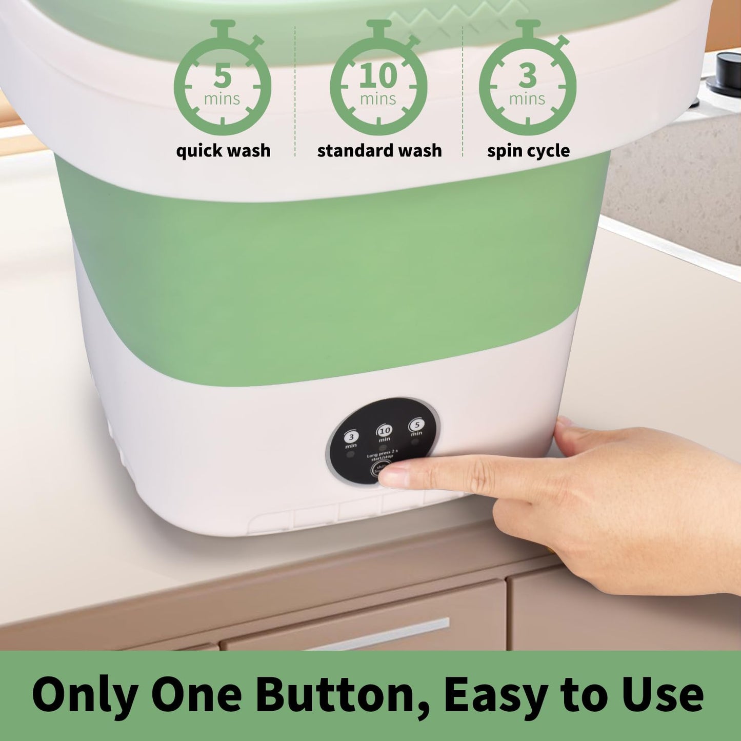 Portable Washing Machine, 20L Foldable Mini Washer and Dryer with 3 Modes Deep Cleaning, Upgraded Small Collapsible Laundry for Hotel, Apartment, Home and Travel