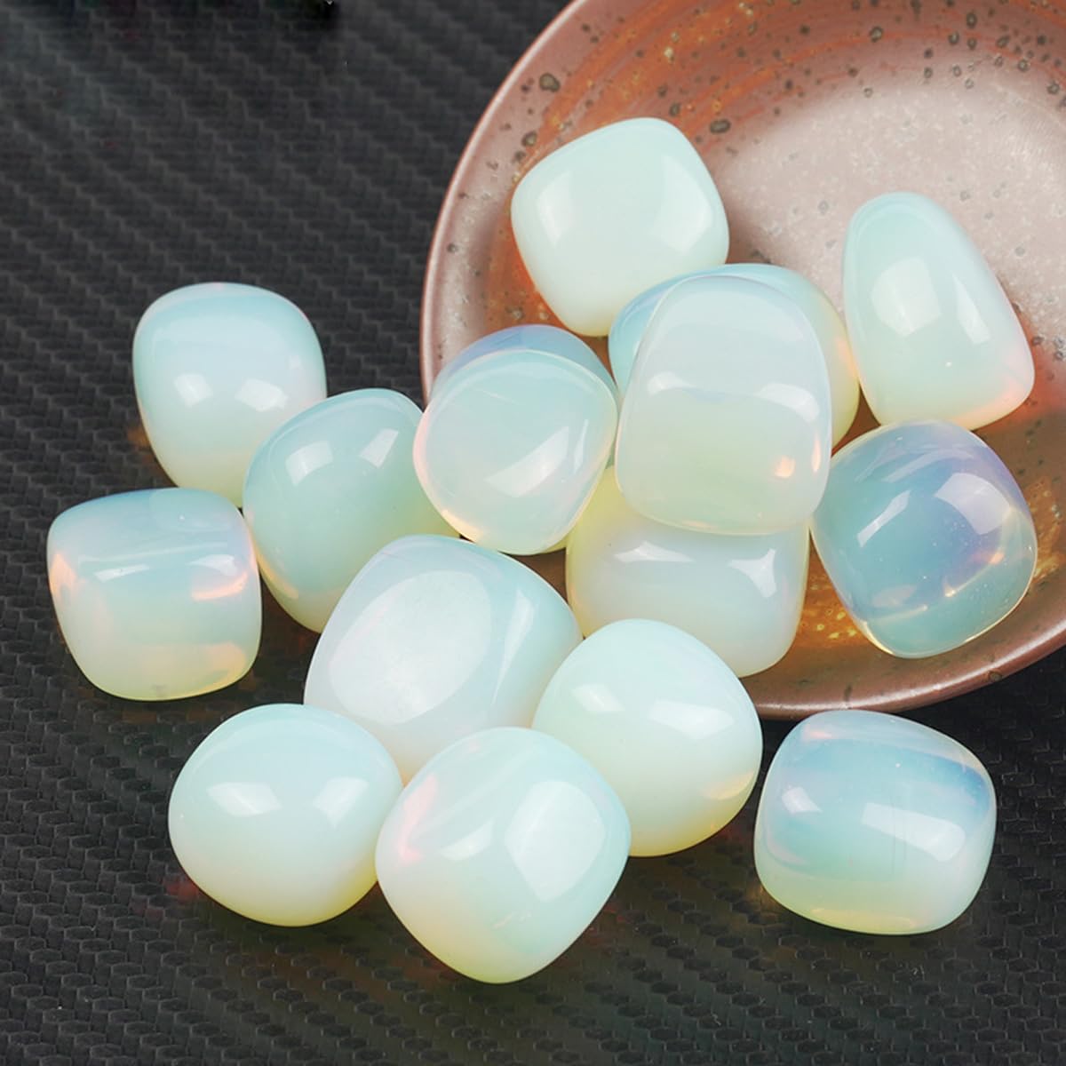 Erliway Opal Healing Crystal Stones, 1.25-2.0" Large Reiki Healing Gemstones Natural Tumbled Polished Stones for Energy Witchcraft Therapy Meditation