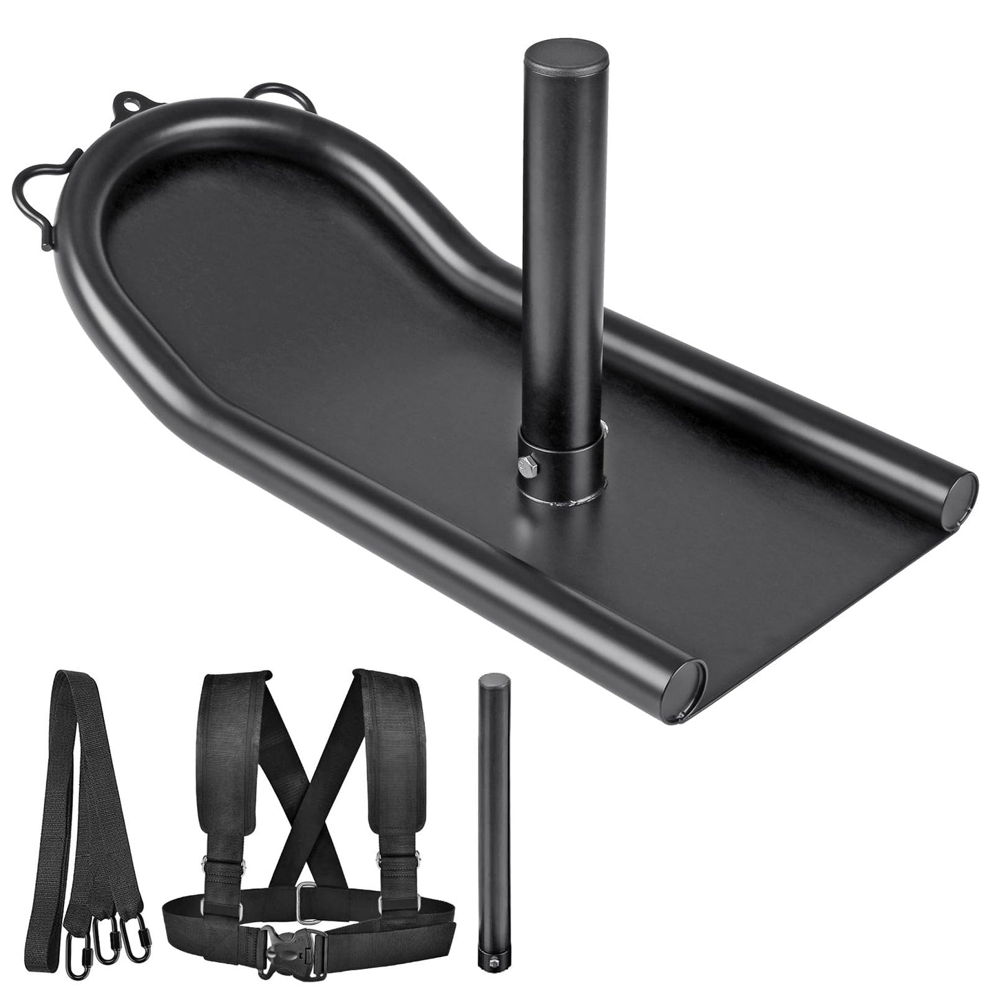 Kipika Weight Sled, Workout Sled, Fitness Strength Training Sled, Speed Training Sled for Athletic Exercise, Speed Improvement, Easily Through Obstacles, Suitable for 1" & 2"" Weight Plate (B- Black)"