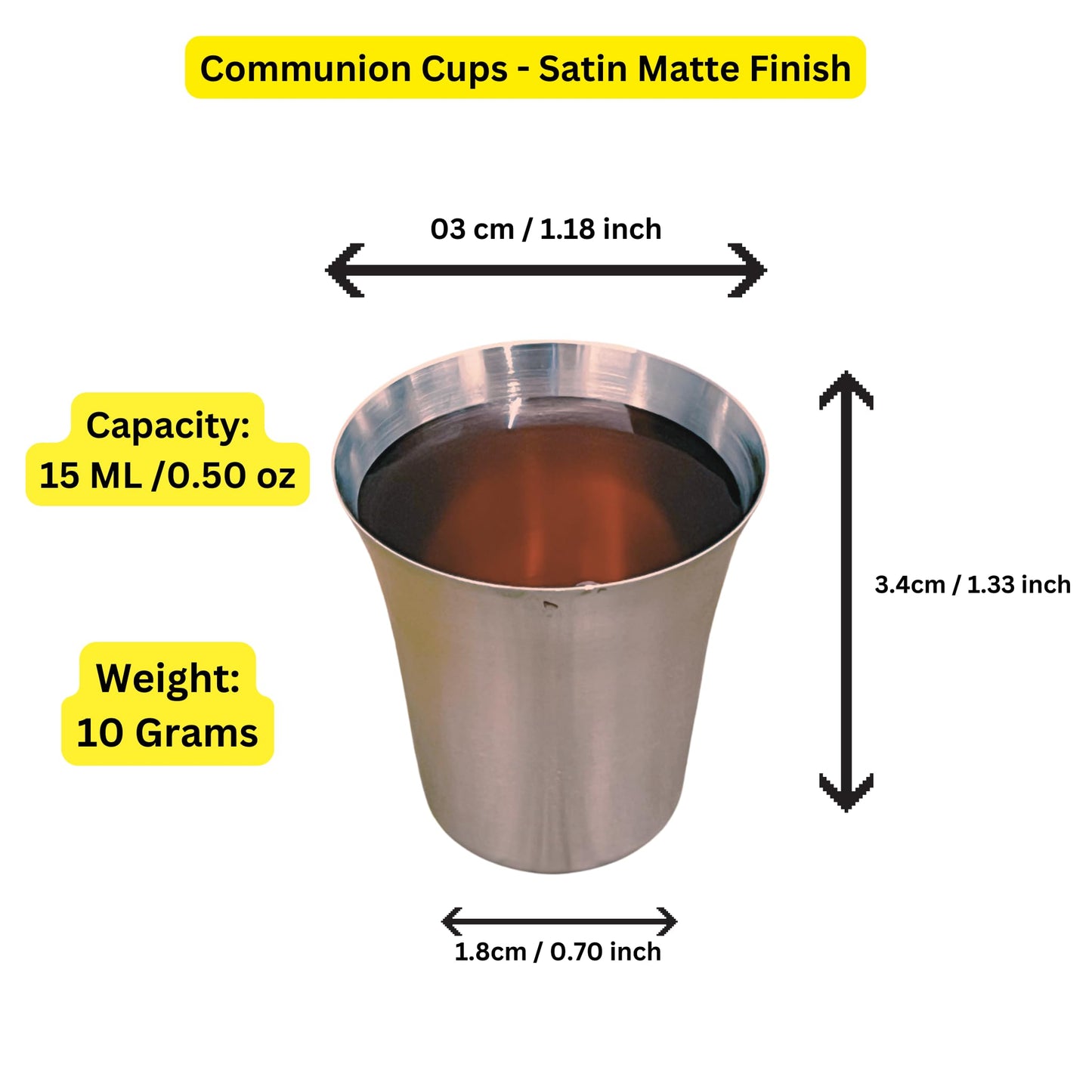 Communion Ware Church Set | Stackable 2 Communion Trays with Cover & 2 Bread Plates with Cover, 80 Cups Included | Ideal for Churches | Stainless Steel - Shiny (Silver) Finish