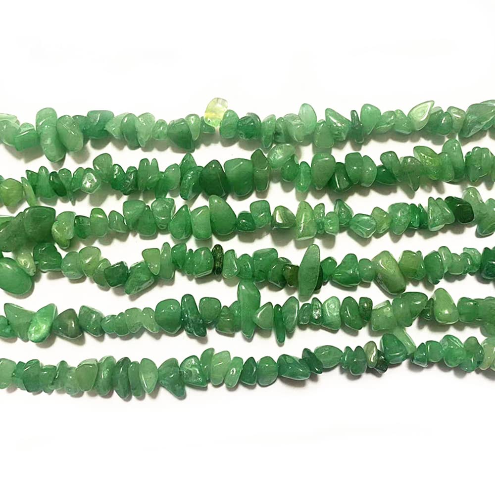 PLTbeads 7-8mm Natural Green Aventurine Gemstone Chips Beads Healing Crystals Waist Bracelets Necklace Kit Irregular Stone DIY Crafts Design Jewelry Making