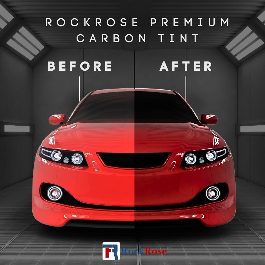 RockRose 35% Premium Carbon Car Window Tint Film 60 in x 100FT 2PLY Charcoal Privacy Film UV, Heat Blocking Tint for Car or Home Adhesive Film Easy Shrink, Plotter Friendly Pro Grade