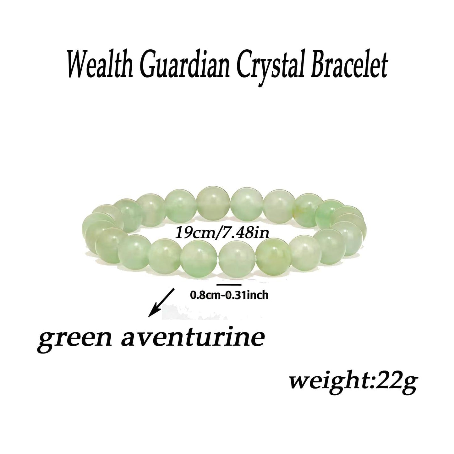 Adjustable Crystal Money Bracelets for Women Aventurine & Tiger-Eye Stone Beaded Bracelet Wealth Attraction Feng Shui Good Luck Elastic Bracelets Natural Healing Protection Jade Spiritual Jewelry (Green)