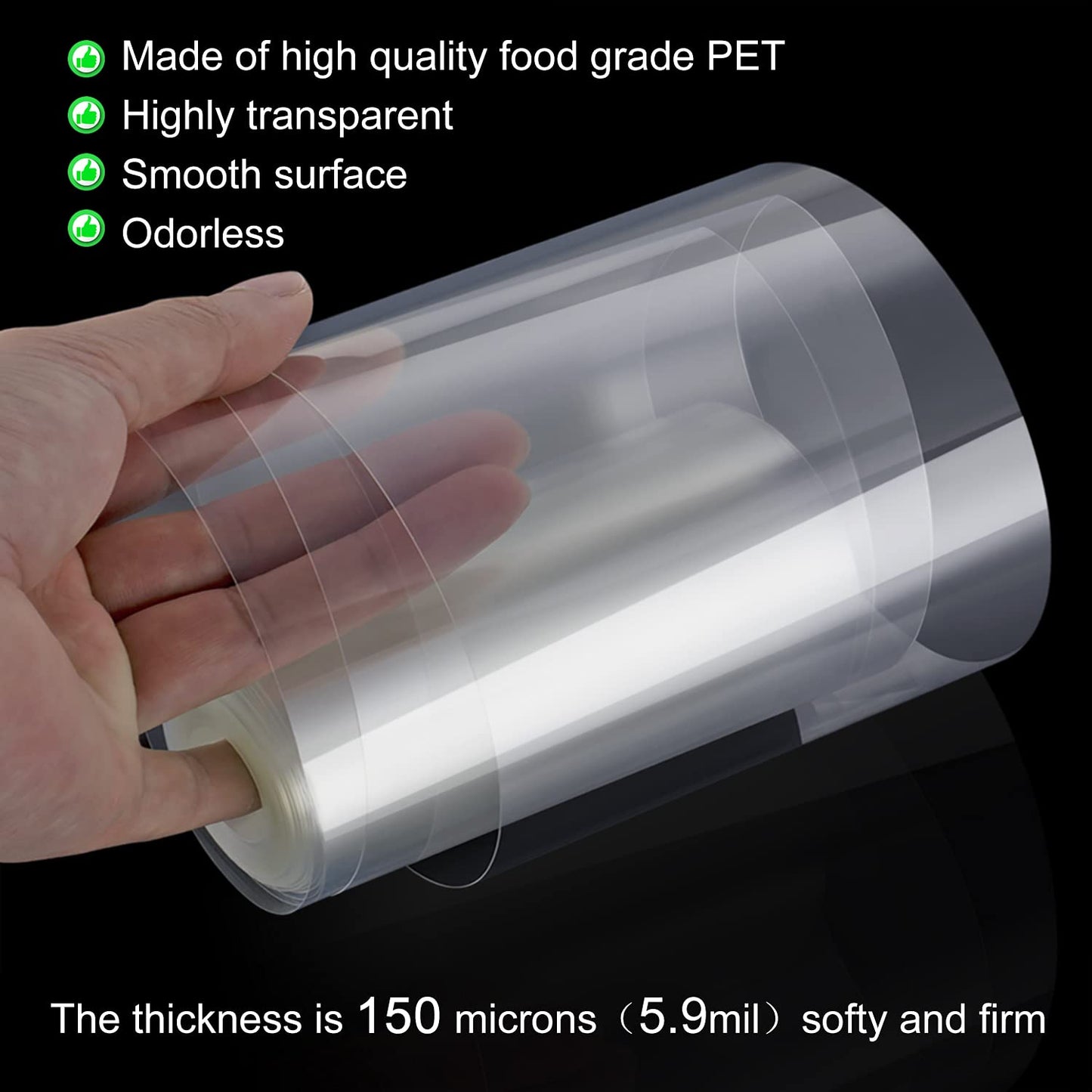 Cake Collars 10 x 394inch (5.9 mil thick) Transparent Acetate Sheets Rolls for Baking Surrounding Edge Decorating