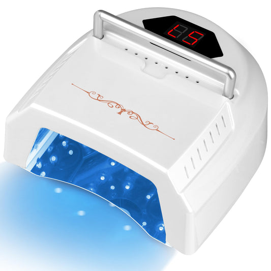 UV LED Nail Lamp Rechargebale, 72W Cordless Gel Nail Lamp with Fan Professional Nail Lamps for Gel Nails Nail Dryer with 45 Beads, Perfect for Salon Manicure, Pedicure, Home DIY Use (Pure White)