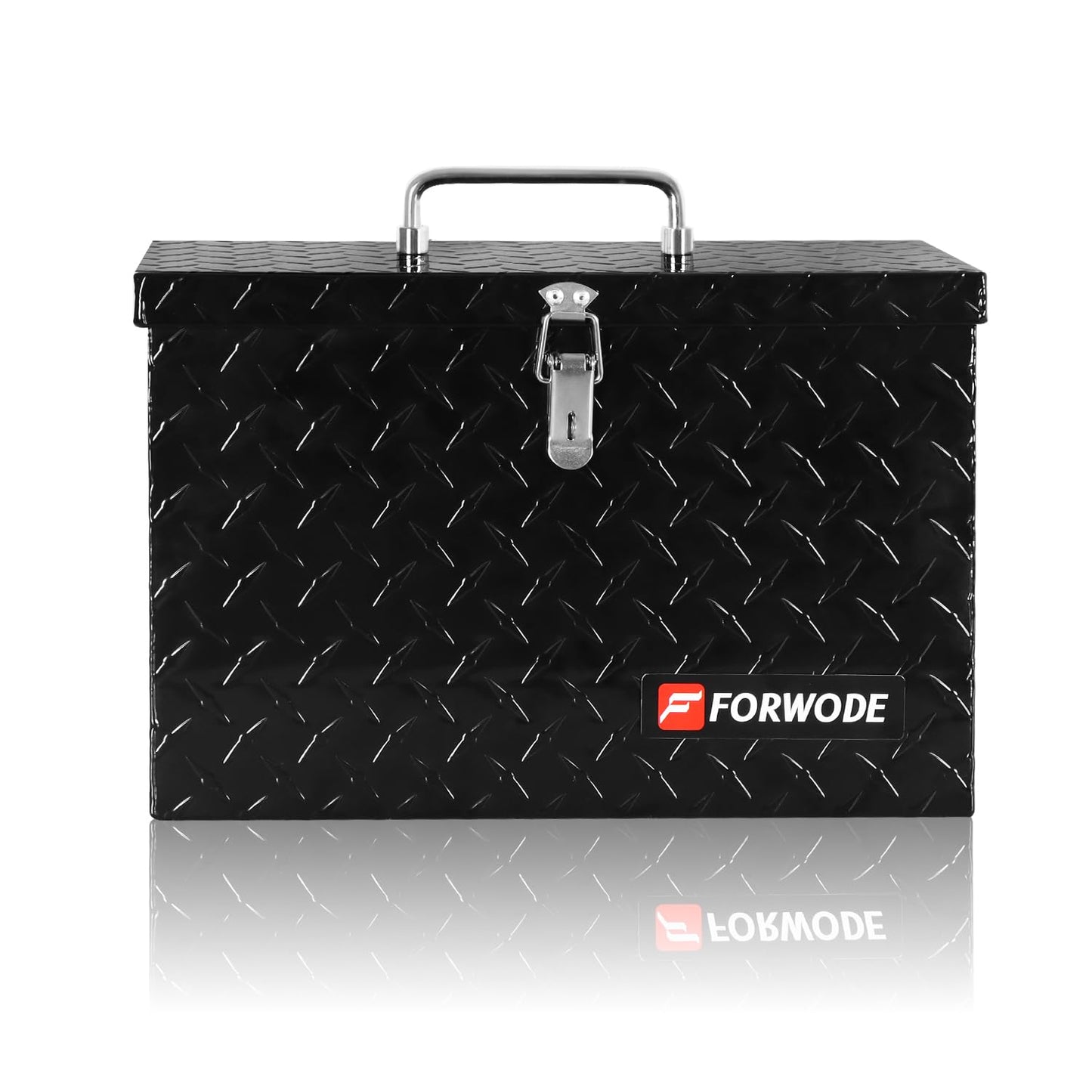 Forwode 16 Inch Truck Tool Box for Pickup Truck Bed RV Toolbox Truck Bed Toolboxes with Foldable Top Handle,16"X7.5"X10",Black