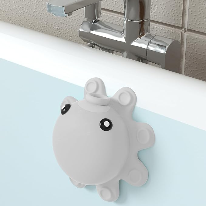 Abalter Bathtub Overflow Drain Cover Tub - Silicone Bathroom Cover, Bath Spa Accessories, Adds Inches of Water for Deeper&Warmer BathÃ¯Â¼ÂGrey Gray (ABCVXZY-Grey)