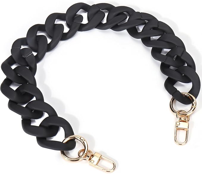 AIERSA Purse Charm Chain for Handbags,18in Short Bag Chain Strap for Purse,Acrylic Bag Shoulder Chains,Decorative Replacement Accessories Chains for DIY Crafts - Black