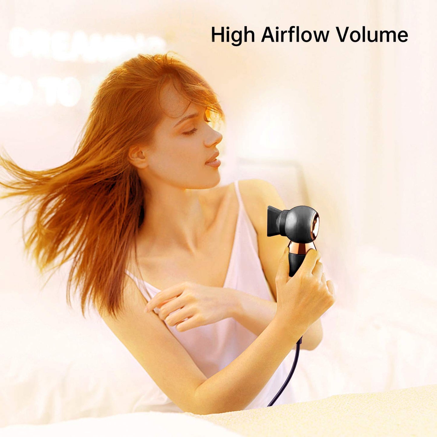 Portable Hair Dryer - 800W Constant Heat Control Hairdryer Protect Hair, with ALCI Safety Plug High Airflow Lightweight Mini Blow Dryer for Home Hotel and Travel
