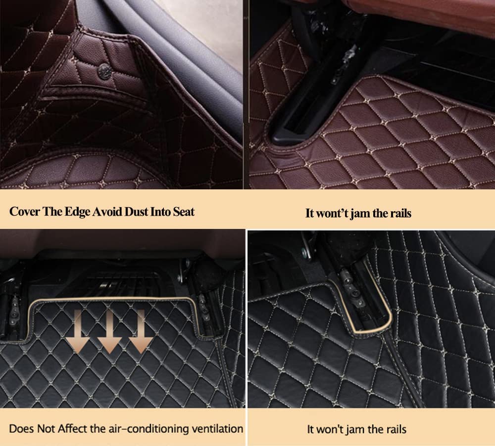 Worth-Mats for Infiniti Q50 Floor Mats - All Weather, Large Coverage, Heavy Duty Full Set Floor Liner, Custom Fits Car Mats (Black with Black Stitching)