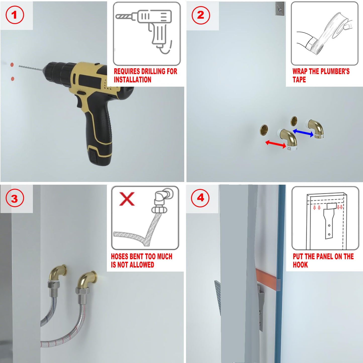 KINKIB Shower Panel Tower System with Rainfall Shower Head, Powerful Body Jets, Matte Black Shower Tower with Handheld Shower and Tub Spout, Stainless Steel Shower Column High Pressure