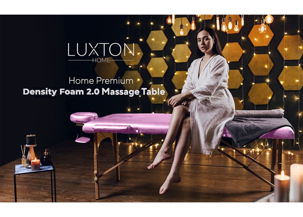 Luxton Home Premium Foam Massage Table Portable Foldable Massage Bed Height Adjustable, 72 Inches Long 27 Inches Wide Home Salon Spa Bed Tattoo Table with Accessories & Carrying Case, Easy Set Up