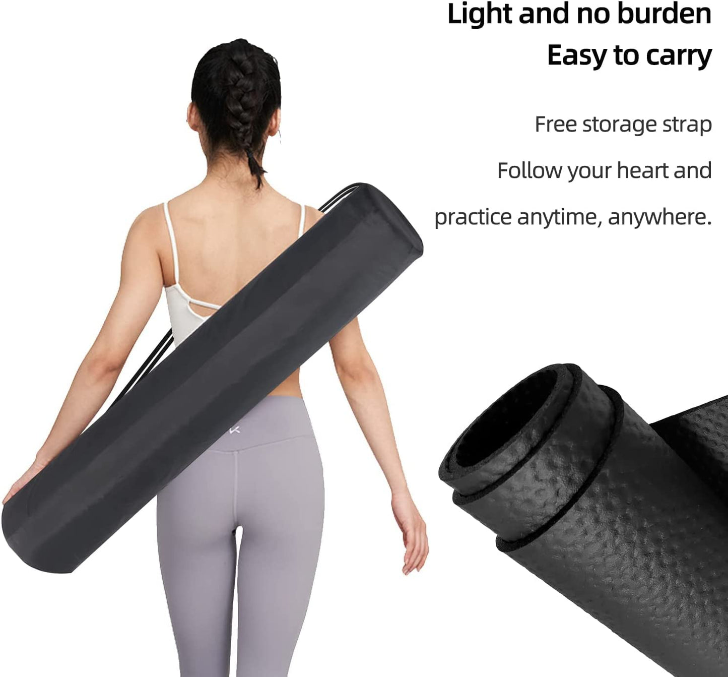 TONINT Large Exercise Mat, Equipment Mat,Treadmill Bike Workout Mats for Home Gym Flooring Rubber Mat Fitness Yoga Cardio Weightlifting, Jump Rope, Non-slipping, 2.65-Feet x 7-Feet