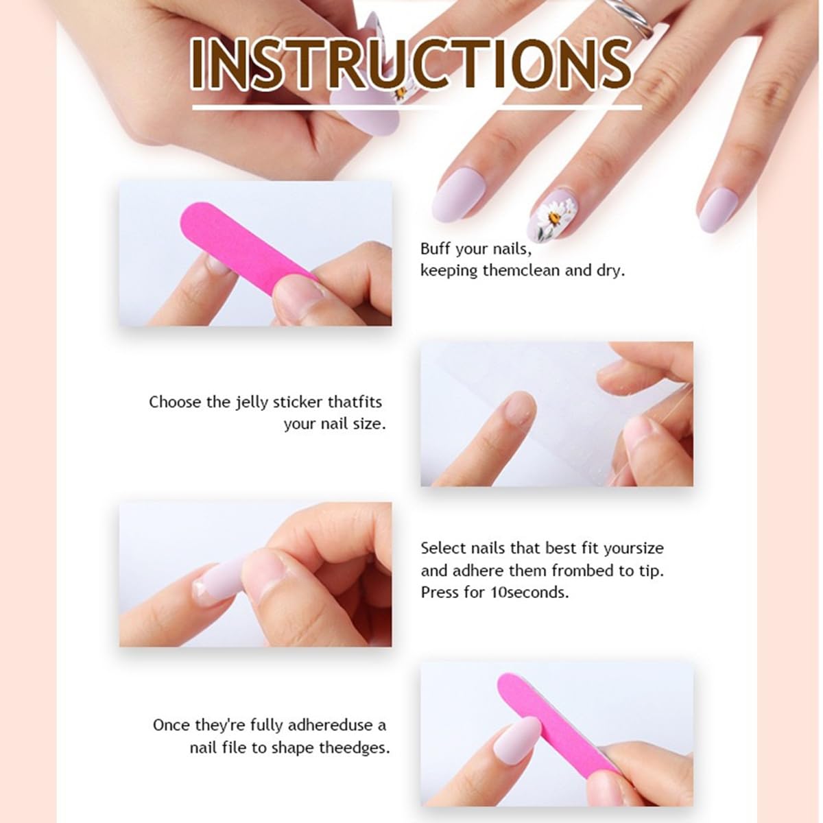 Red Press on Nails Square Medium Fake Nails with Heart Design Valentine's Day False Nails for Women 24 Pcs