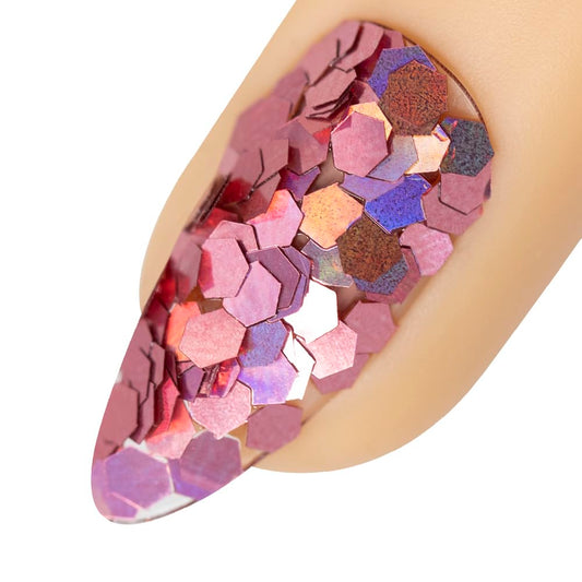 Young Nails Art Glitters - Premium Loose Nail Glitter Powder for Acrylic Nails & Gel Nails, Nail Sequins, Nail Sparkles, Nail Art Powder, Fine & Chunky Glitter, Durable, Boody Quake, 1 oz