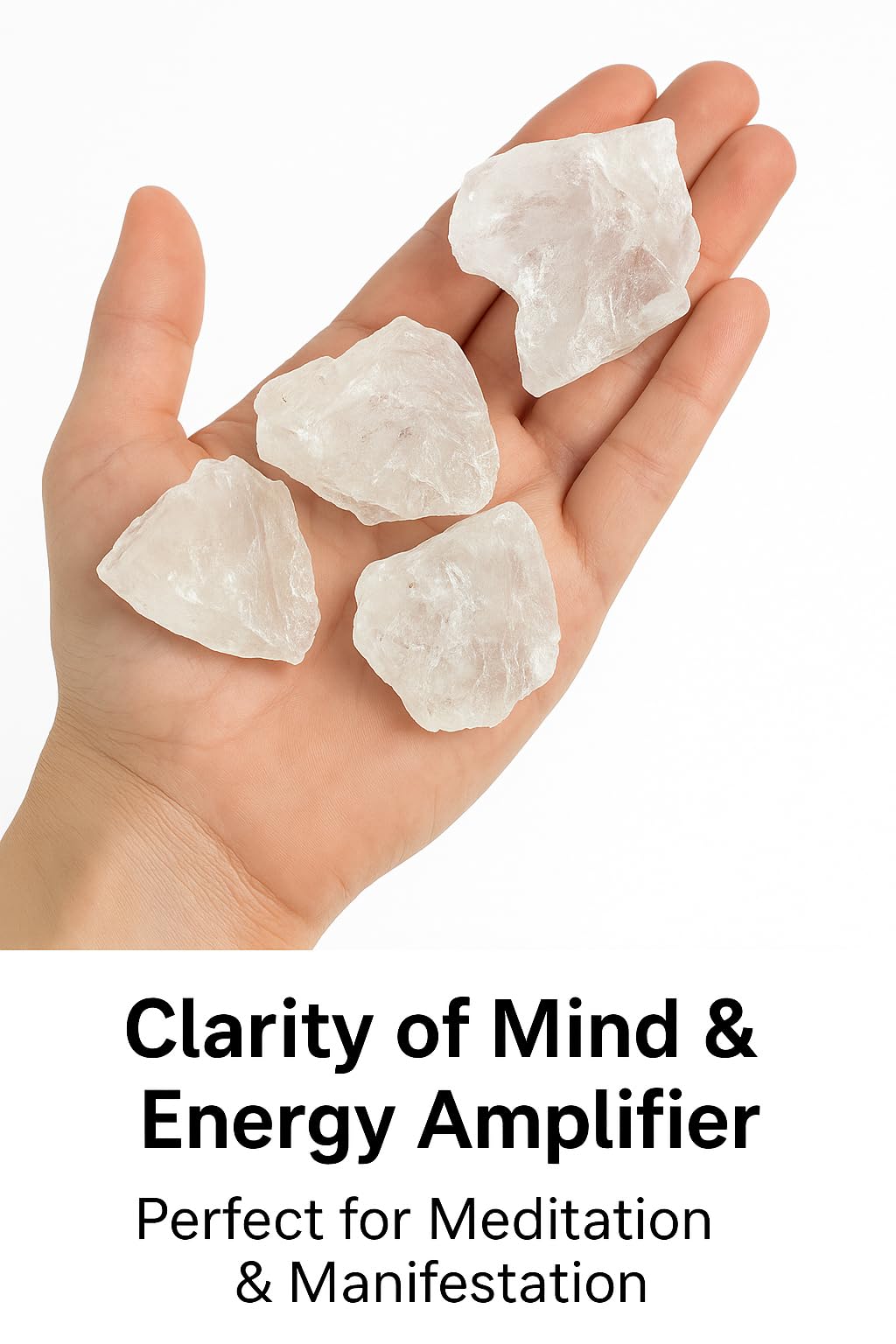 Large 1.25-2.0” Natural Crystal Quartz Healing Stones – Raw Gemstone for Love, Meditation, Chakra Balancing, Reiki, Crystal Grid, Energy Work, Tumbling, Wire Wrapping & Spiritual Home Décor