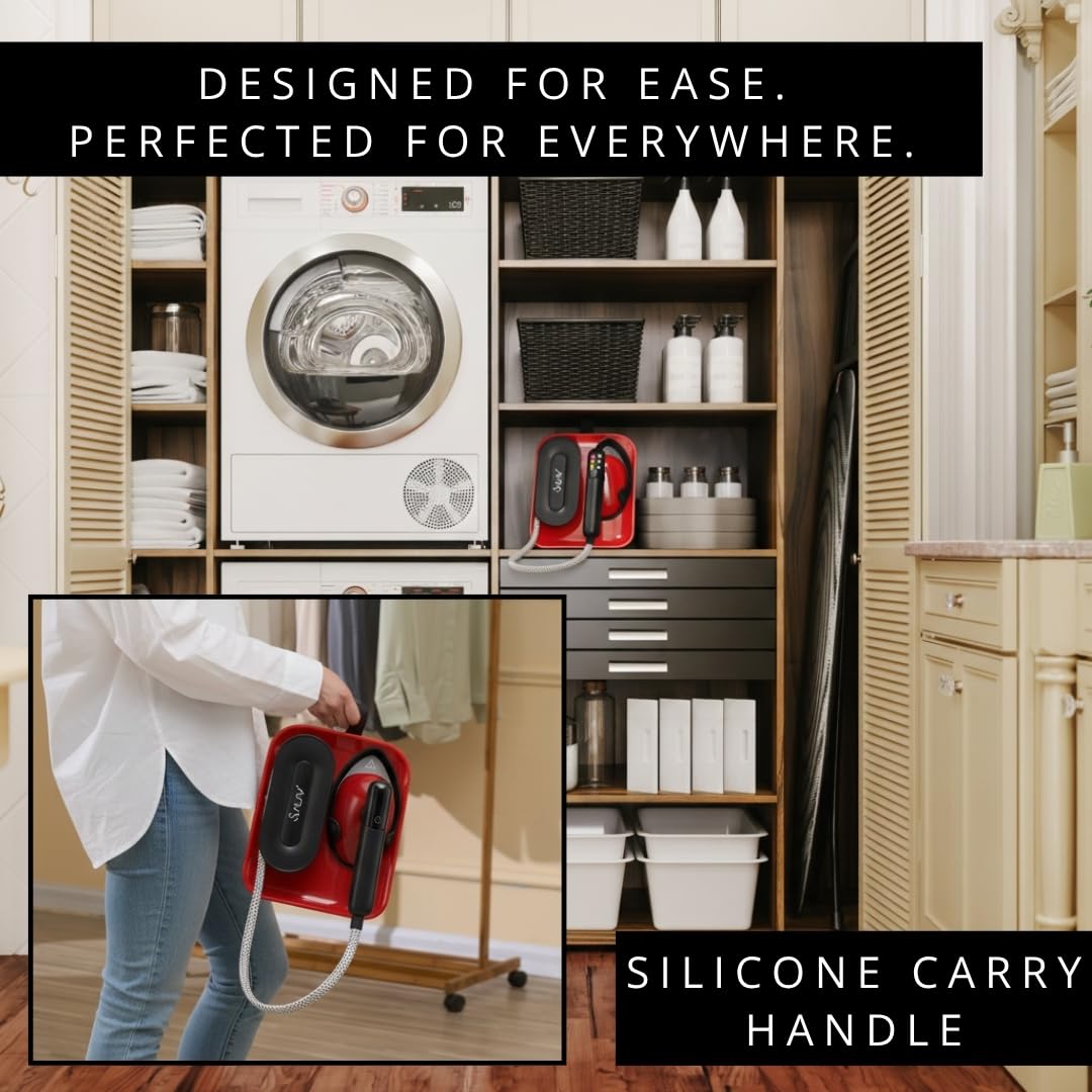 SALAV DuoPress Smart Deluxe Steam Station – 2-in-1 Handheld Garment Steamer & Iron with 6ft Steam Hose, 7 Steam Levels, Digital Display, 1.1L Tank, Steam Burst, Auto-Off Safety, For Home & Upholstery
