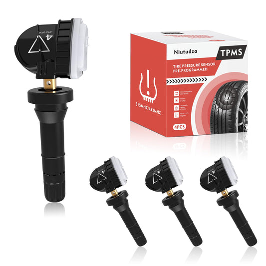 Niutudza TPMS Sensor Compatible with Chevy/Buick/Cadillac/GMC Acadia Sierra 2016-2019, 433MHz Pre-Programmed Tire Pressure Sensors, Replace 13598773 3516165 13506028 13594222 4 Pack