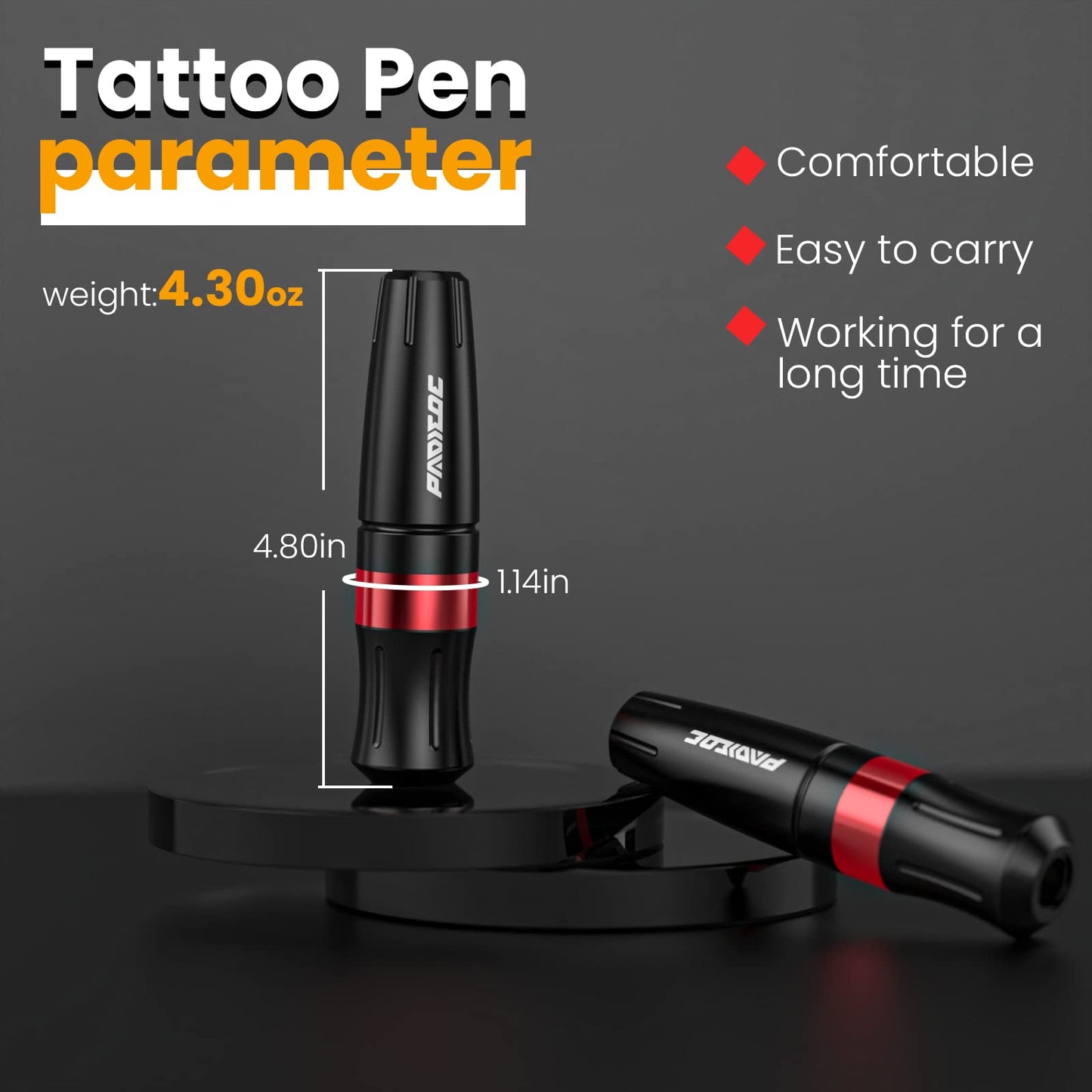 Padieoe Tattoo Gun Kit, Tattoo Kit Wireless Tattoo Machine Kit 1,600 MAH Battery Tattoo Practice Pen with Digital Led Display Type-C Charged Tattoo Supplies for Beginners WTK280