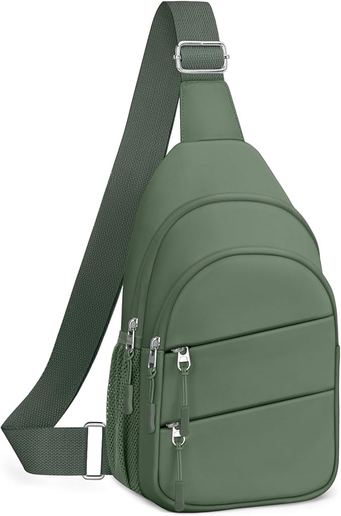 Tuwubi Crossbody Bags for Women, Sling Bag for Men, Small Hiking Backpack Anti Theft Lightweight for Outdoors Travel Ã¯Â¼ÂL, Sage GreenÃ¯Â¼Â