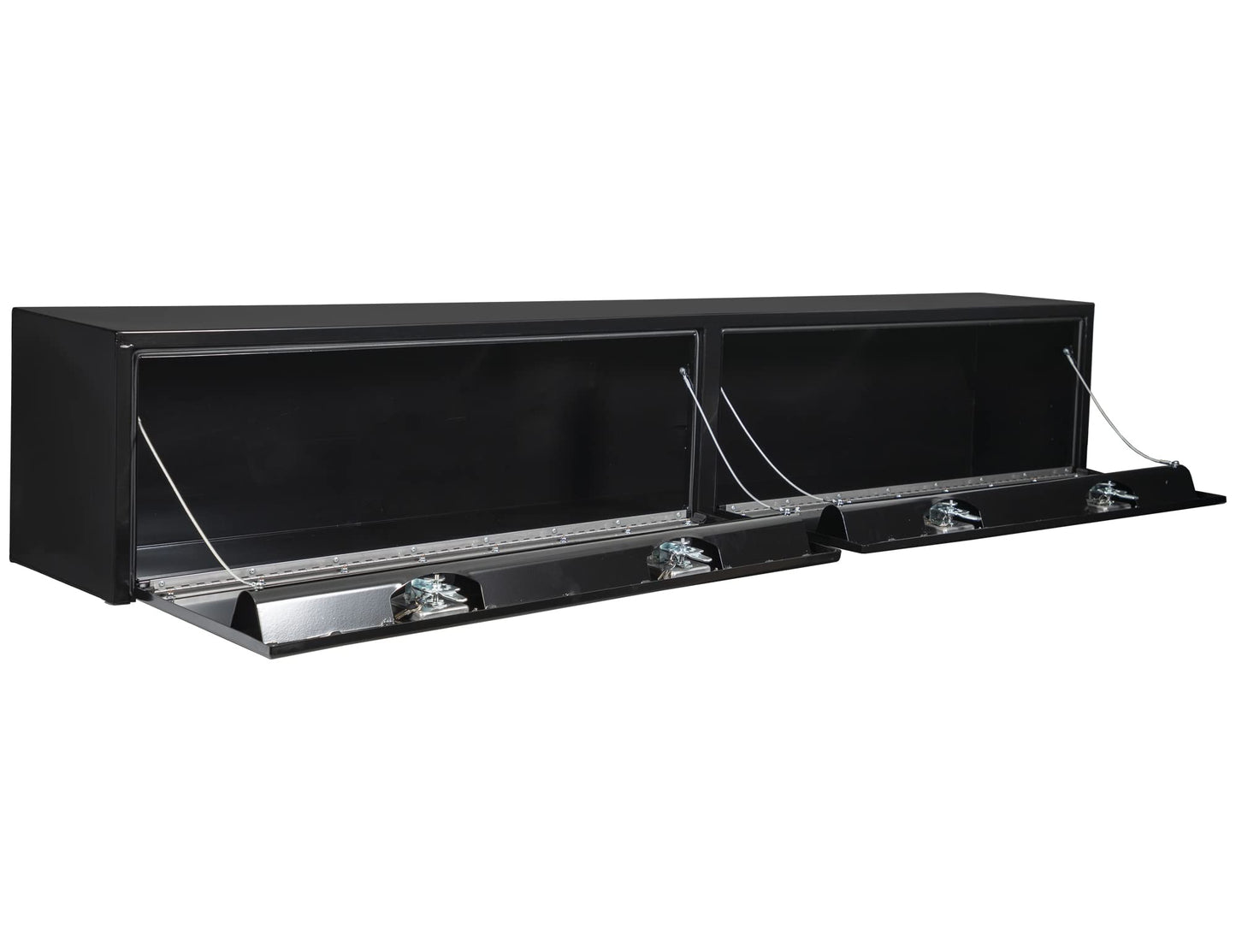 Buyers Products 1702960 Black Steel Topsider Truck Box With T-Handle Latch, 16 x 13 x 96 Inch Truck Tool Box For Storage And Organization, Lockable Tool Chest for Work Trucks