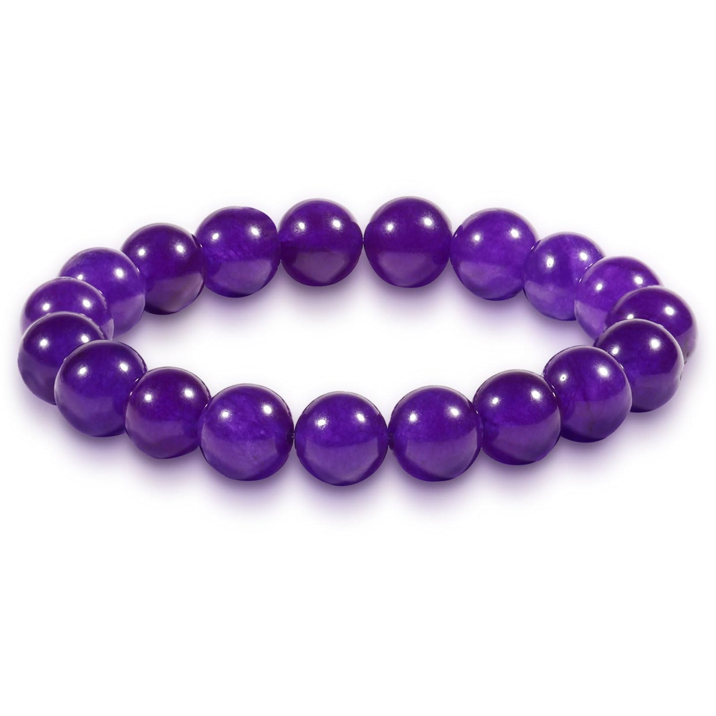 VDKIDKT Chakra Healing Bracelet 10mm Natural Amethyst Beads Bracelet for Women Men Stretchable Natural Crystal Bracelet Healing Anxiety Bracelets (Amethyst)