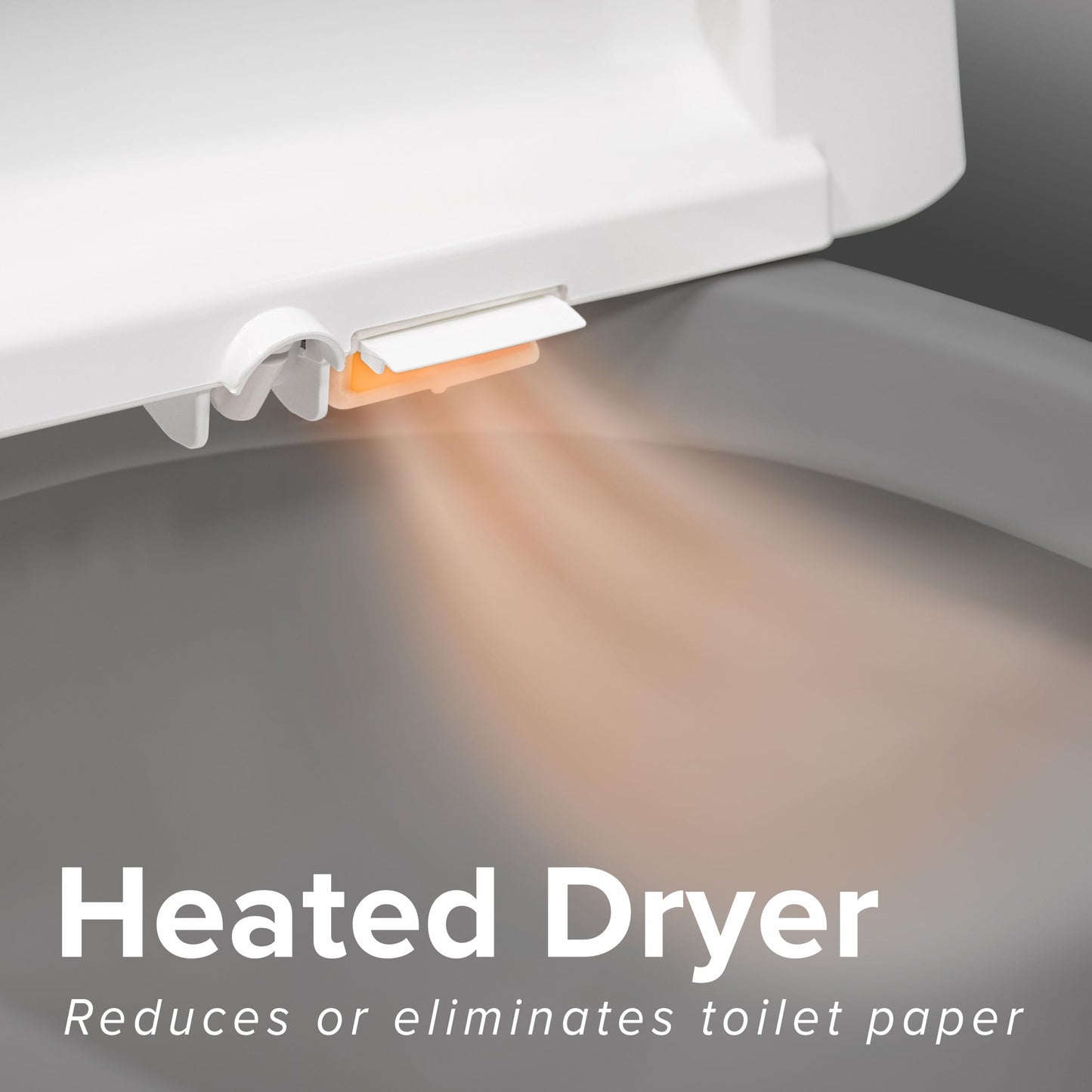 SmartBidet® SB-2000WE Electric Smart Bidet Toilet Seat with Heated Seat, Warm Air Dryer, Temperature Control Wash, and Control Panel, Elongated Seat