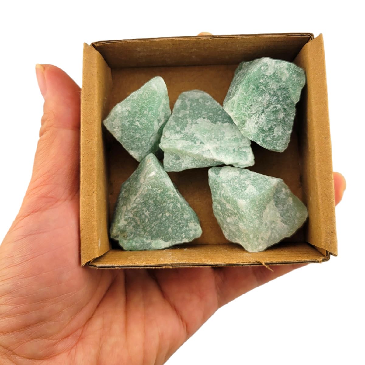 3-5Pcs Natural Raw Crystals 1''-2'' Rough Stones Rocks for Tumbling Polishing Cabbing Gemstones Crystals and Healing Stones for Wicca Reiki,Fountian Rocks for Decorations (Green Aventurine)