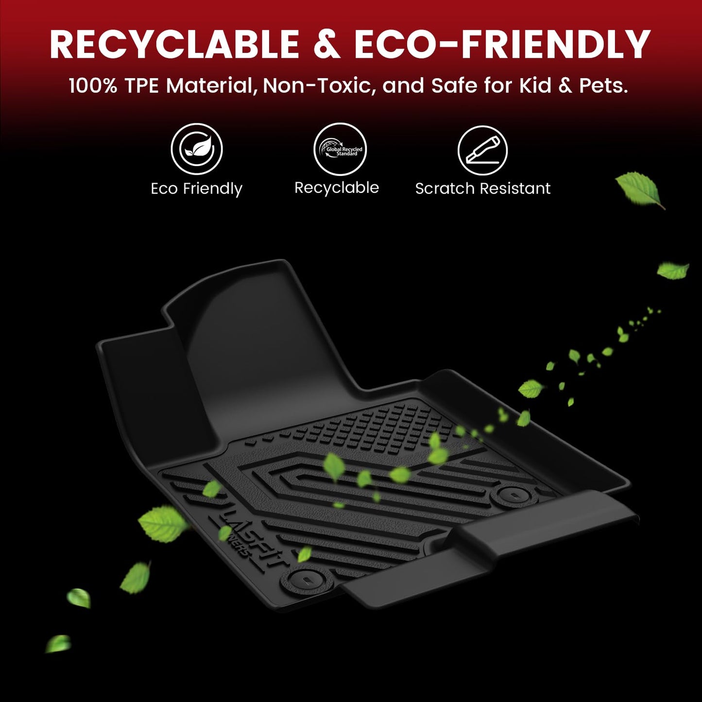 LASFIT Floor Mats & Cargo Mats for KIA EV9 2026 2025 2024 (Only for 6-Seats,Not Fit Relaxation Chairs & 7-Seats),All Weather TPE Custom Fit Kia EV9 2024-2026 Full Set Car Accessories Floor Liners